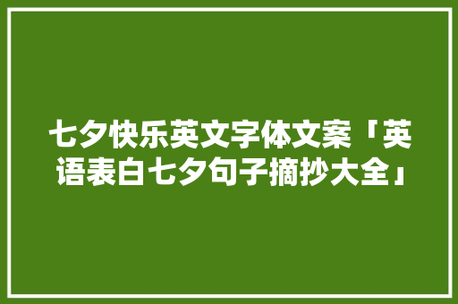 七夕快乐英文字体文案「英语表白七夕句子摘抄大全」