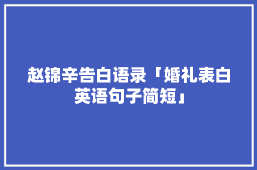 赵锦辛告白语录「婚礼表白英语句子简短」