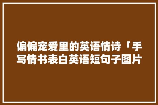 偏偏宠爱里的英语情诗「手写情书表白英语短句子图片」