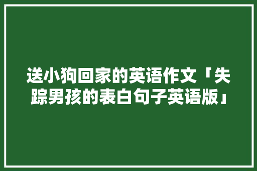 送小狗回家的英语作文「失踪男孩的表白句子英语版」 送小狗回家的英语作文「失踪男孩的表白句子英语版」 土味情话