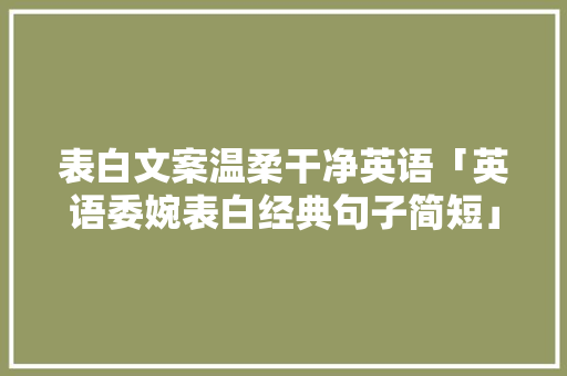 表白文案温柔干净英语「英语委婉表白经典句子简短」
