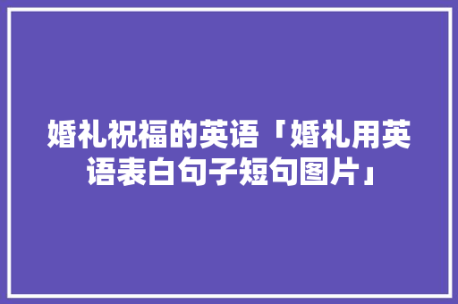 婚礼祝福的英语「婚礼用英语表白句子短句图片」