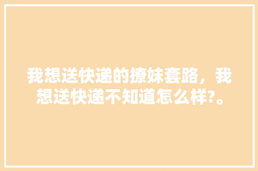 我想送快递的撩妹套路，我想送快递不知道怎么样?。