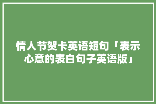 情人节贺卡英语短句「表示心意的表白句子英语版」