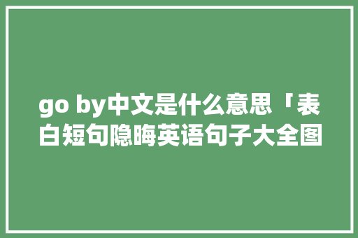 go by中文是什么意思「表白短句隐晦英语句子大全图片」