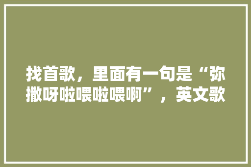 找首歌，里面有一句是“弥撒呀啦喂啦喂啊”，英文歌，一开始女的唱的，节奏比较快，一般逆战做视频的时候「表白古风英语句子简短一点」