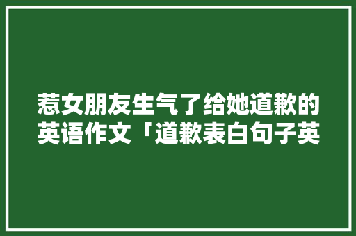 惹女朋友生气了给她道歉的英语作文「道歉表白句子英语简短」